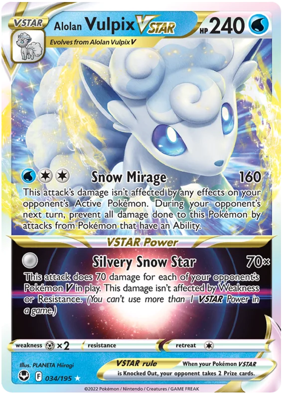 Alolan Vulpix VStar 034/195 - Pokemon SILVER TEMPEST