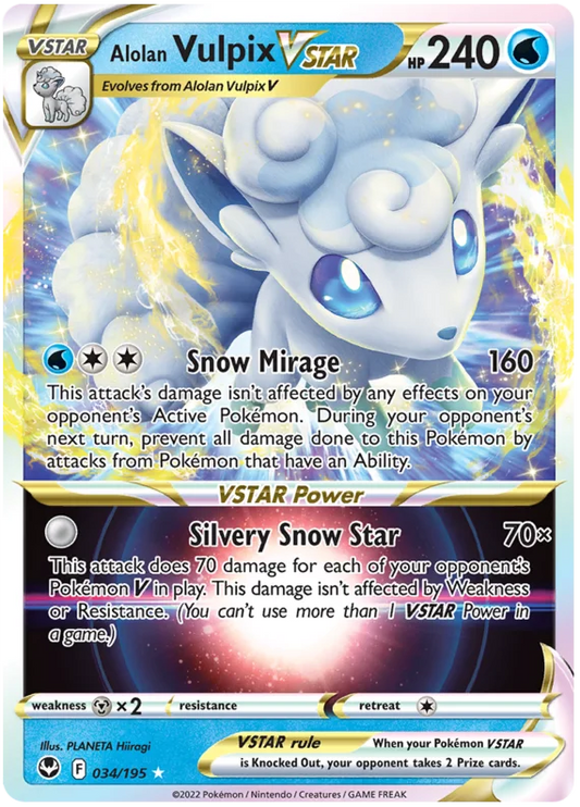 Alolan Vulpix VStar 034/195 - Pokemon SILVER TEMPEST