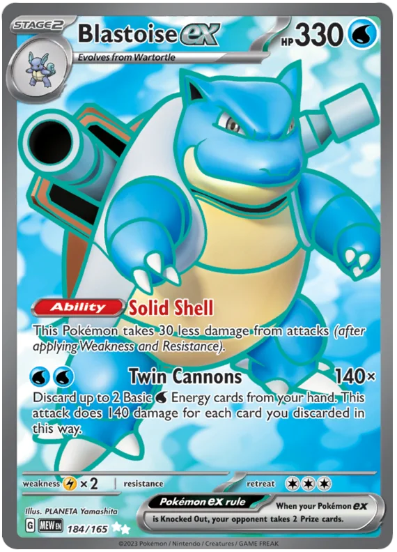 Blastoise Ex 184/165 - Pokemon 151 ENGLISH