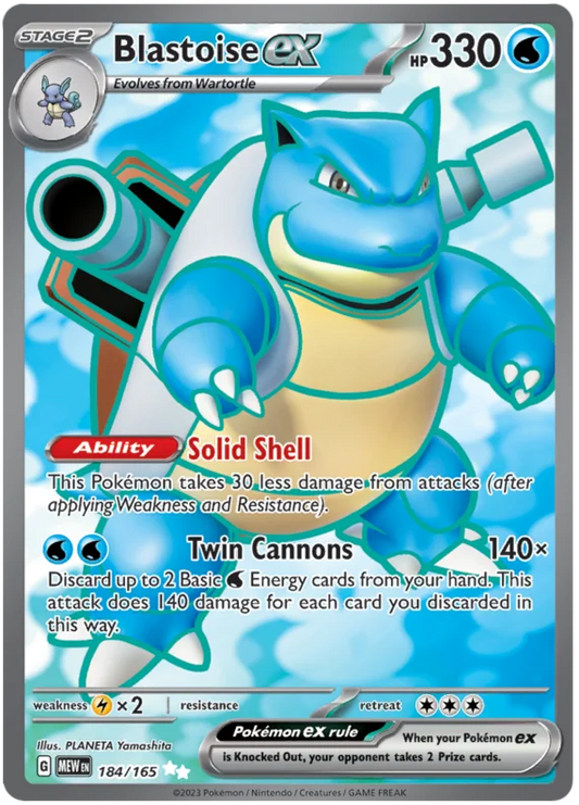 Blastoise Ex 184/165 - Pokemon 151 ENGLISH